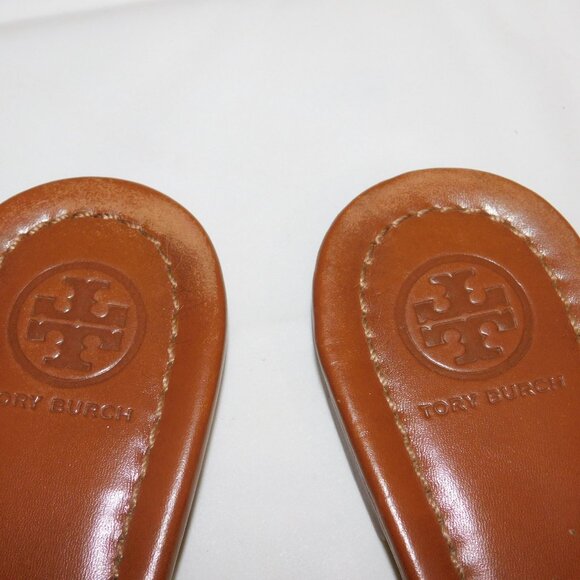 Tory Burch Miller Thong Sandals Brown Leather Size 6 - Picture 9 of 11